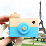 Cute Nordic Hanging Wooden Camera Toys for Kids(Blue)