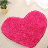 Heart Shape Non-slip Bath Mats Kitchen Carpet Home Decoration, Size:50*60CM(Magenta)