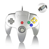 For Nintendo N64 Wired Game Controller Gamepad(Silver)