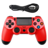 Snowflake Button Wired Gamepad Game Handle Controller for PS4(Red)