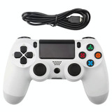 Snowflake Button Wired Gamepad Game Handle Controller for PS4(White)