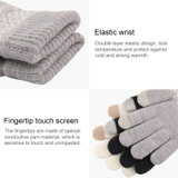 Winter Touch Screen Gloves Women Men Warm Stretch Knit Mittens Imitation Wool Thicken Full Finger Gloves(C-Red)