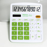 OSALO OS-837VC 12 Digits Colorful Desktop Calculator Solar Energy Dual Power Calculator(Green)