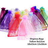 100 PCS Organza Gift Bags Jewelry Packaging Bag Wedding Party Decoration, Size: 7x9cm(D10 Yellow)