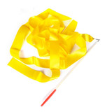 5 PCS 4 m Artistic Color Gymnastics Ribbon Dance Props Children Toys(Yellow)