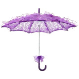 Wedding Parties Bridal Lace Cotton Umbrella Dancing Photography Prop Umbrella(Purple)