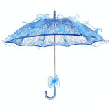 Wedding Parties Bridal Lace Cotton Umbrella Dancing Photography Prop Umbrella(Blue)