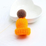 12PCS Cute Mini Knitted Hairball Hat Brooch Sweater Pins Badge(Orange)