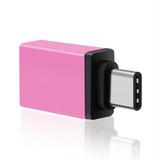 Aluminum Alloy USB-C / Type-C 3.1 Male to USB 3.0 Female Data / Charger Adapter(Magenta)