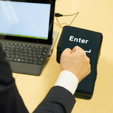 Big Enter Button USB Computer Desktop Pillow Creative Vent Enter Key Hand Pillow(Black)