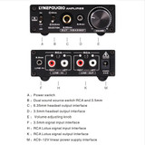 LINEPAUDIO B899 Pre-stage Stereo Signal Amplifier Booster Dual Sound Source Headphone Amplifier 2 in 3 out with Volume Control (Black)