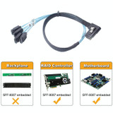 Mini SAS (SFF-8087) to 4 x SATA 7-Pin Female Forward Breakout 6Gbps Data Cable, Length: 50cm