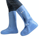 High Tube Rainproof Snowproof Adult Shoe Cover Size: XL(Blue)
