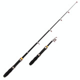 30cm Portable Telescopic Sea Fishing Rod Mini Fishing Pole, Extended Length : 1.0m, Black Tube-type Reel Seat