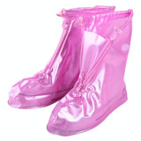 Fashion PVC Non-slip Waterproof Thick-soled Shoe Cover Size: L(Pink)
