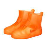 Fashion Integrated PVC Waterproof  Non-slip Shoe Cover with Thickened Soles Size: 34-35(Orange)