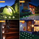 2 PCS 8 LEDs IP44 Waterproof Solar Powered Buried Light, SMD 5050 White Light Under Ground Lamp Outdoor Path Way Garden Decking LED Light