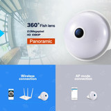 ESCAM QP137 2MP HD 1080P 360 Degree Panoramic Bluetooth Speaker Bulb IP Camera, E27, WiFi, Motion Detection,(White)