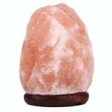 E12 Small Dimmable Himalayan Salt Lamp , Crystal Rock Healthy Table Desk Lamp Night Light with Wood Base & Bulb & Switch, Small Size Weight 1-2KG, AC 110V, US Plug