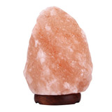 E12 Medium Dimmable Himalayan Salt Lamp , Crystal Rock Healthy Table Desk Lamp Night Light with Wood Base & Bulb & Switch, Medium Size Weight 2-3KG, AC 110V, US Plug