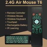 T6 Colorful Light Version Air Mouse 2.4GHz Wireless Keyboard Remote Controller with Touchpad & IR Learning for PC, Android TV Box / Smart TV, Multi-media Devices