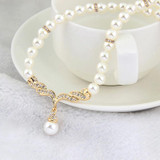 3 in 1 Bridal Accessories Lady Classic Fashion Bead Earring Necklace Jewelry Set