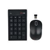 MC Saite MC-61CB 2.4GHz Wireless Mouse + 22 Keys Numeric Pan Keyboard with USB Receiver Set for Computer PC Laptop (Black)
