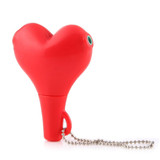 1 Male to 2 Females 3.5mm Jack Plug Multi-function Heart Shaped Earphone Audio Video Splitter Adapter with Key Chain for iPhone, iPad, iPod, Samsung, Xiaomi, HTC and Other 3.5 mm Audio Interface Electronic Digital Products(Red)