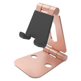 Universal Aluminum Alloy Foldable Adjustable Holder Stand, for iPad, Samsung, Lenovo, Sony, and other Tablet(Rose Gold)