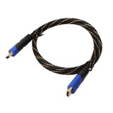 1m HDMI 1.4 Version 1080P Woven Net Line Blue Black Head HDMI Male to HDMI Male Audio Video Connector Adapter Cable