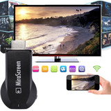 MiraScreen WiFi Display Dongle / Miracast Airplay DLNA Display Receiver Dongle Wireless Mirroring Screen Device with 2 in 1 USB Cable (Black)