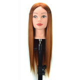 Practice Disc Hair Braided Mannequin Head Wig Styling Trimming Head Model(Brown)