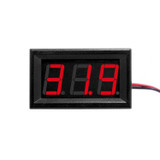 10 PCS 0.56 inch 3 Terminal Wires Digital Voltage Meter with Shell, Color Light Display, Measure Voltage: DC 0-100V (Red)
