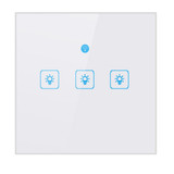 WS-EU-03 EWeLink APP & Touch Control 2A 3 Gangs Tempered Glass Panel Smart Wall Switch, AC 90V-250V, EU Plug