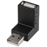 USB 2.0 AM to AF Adapter with 90 Degree Angle(Black)