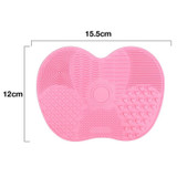 Silicone Brush Cleaner Mat Washing Tools for Cosmetic Make up Eyebrow Brushes Cleaning Pad Scrubber Board Makeup Clean Tool(Pink)