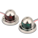 1 Pair Stainless Steel LED Navigation Light Red Green Sailing Signal Light for Marine Boat Yacht Warning Light, DC 12V