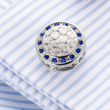 French Cufflinks Round crystal cufflinks