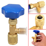 Blue Metal Valve Bottle Opener 1/4 SAE Connector Dispensing Refrigerant Valve Bottle Openers for R22 R134a R410A