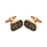 High-end men shirts Cufflinks collocation accessoriesgifts classic Mens Fashion Design carving(Gold)