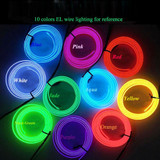 Flexible LED Light EL Wire String Strip Rope Glow Decor Neon Lamp USB Controlle 3M Energy Saving Mask Glasses Glow Line F277, Random Colors Delivery