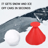 2 PCS Car Magic Window Windshield Car Ice Scraper Shaped Funnel Snow Remover Deicer Cone Deicing Tool Scraping