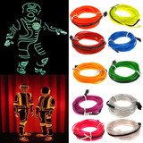 Flexible LED Light EL Wire String Strip Rope Glow Decor Neon Lamp USB Controlle 3M Energy Saving Mask Glasses Glow Line F277(White Light)