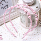 3 PCS The Princess Pearl Hair Hoop Hand Bead Cute Hair Ornaments 2