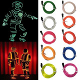 Flexible LED Light EL Wire String Strip Rope Glow Decor Neon Lamp USB Controlle 3M Energy Saving Mask Glasses Glow Line F277(Green Light)
