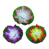 3 Color LED Flood Light Artificial Lotus Floating Flower Shape Lamps For Outdoor Swimming Pool Wishing Party(Pink)