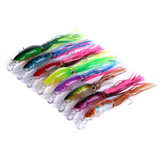 HENGJIA JIZ002 10cm/16.6g 8 PCS Big Octopus Squid Shaped Hard Baits Long Shot Fishing Lures Tackle Baits Fit Sea Fishing and Freshwater Fishing,Bagged