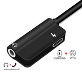 ENKAY Hat-ptince Type-C to Type-C&3.5mm Jack Charge Audio Adapter Cable, For Galaxy, HTC, Google, LG, Sony, Huawei, Xiaomi, Lenovo and Other Android Phone(Black)