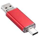 32GB 3 in 1 USB-C / Type-C + USB 2.0 + OTG Flash Disk, For Type-C Smartphones & PC Computer (Red)