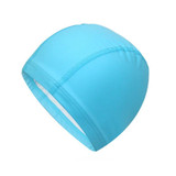 Adult Waterproof PU Coating Stretchy Swimming Cap Keep Long Hair Dry Ear Protection Swim Cap (Baby Blue)